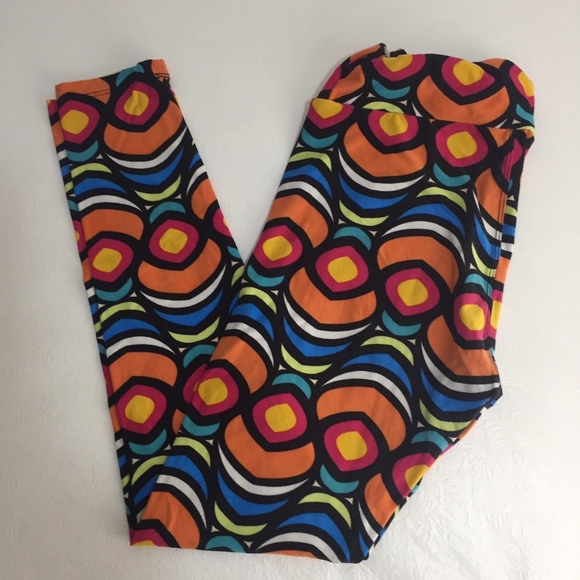 SALE LuLaRoe Peacock Bright Colorful Leggings OS - Picture 1 of 4